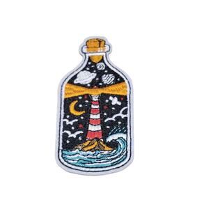 Lighthouse in a bottle Iron on patch